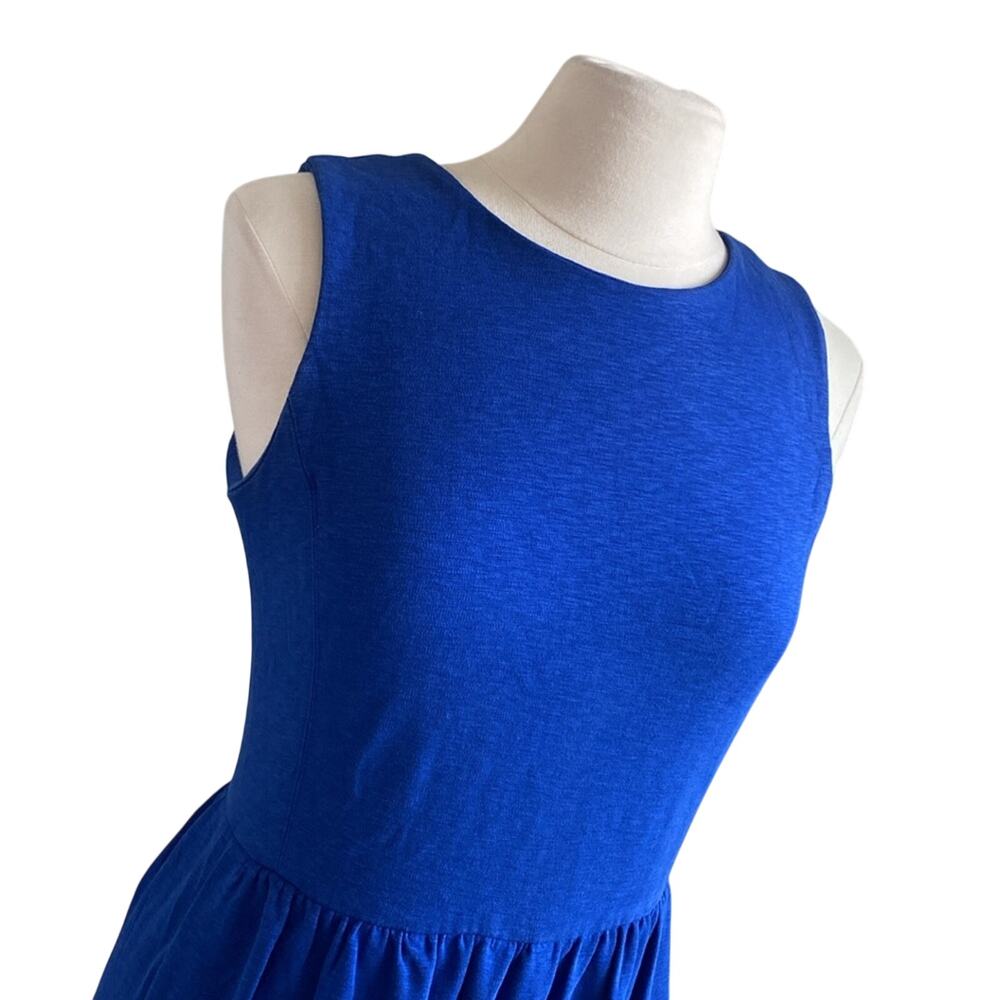 J. CREW Fit & Flare Dress Womens Sz Small Cobalt Blue Knit Classic Essential - Picture 2 of 6